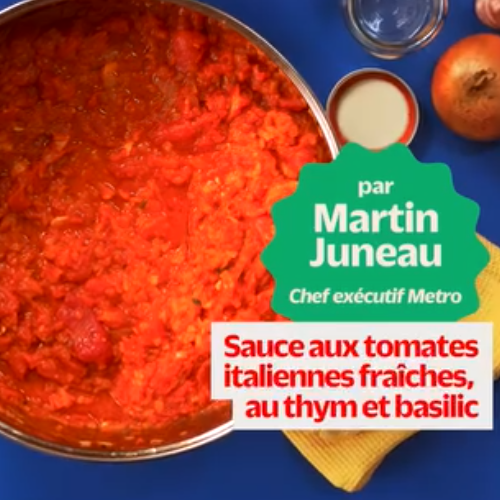Une recette avec Martin Juneau lors de notre prjet avec Métro.